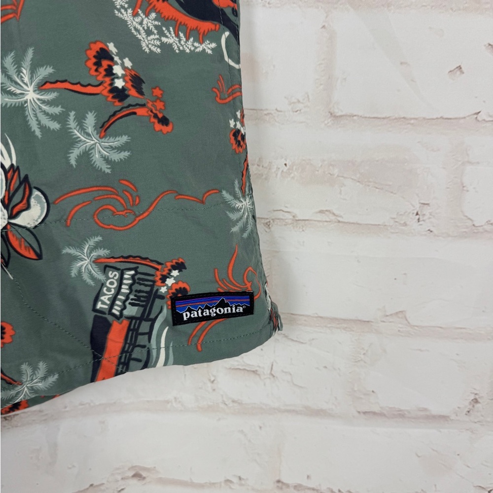 Patagonia Baggies Shorts Adult Small Green Lined C Street Tacos Print Mens S - Picture 2 of 8